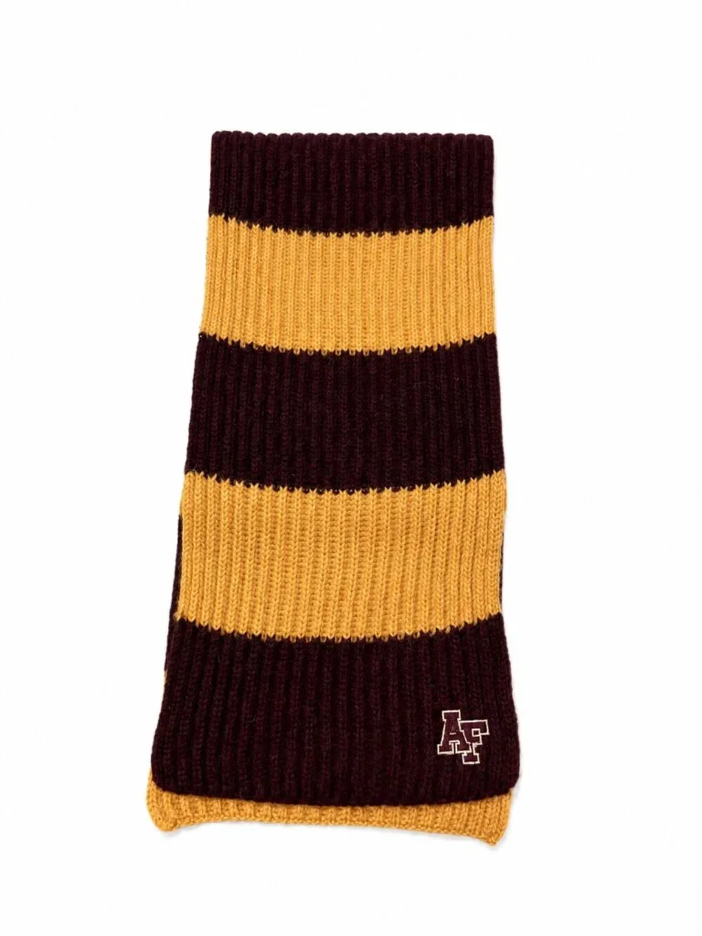 Abercrombie & Fitch Wool Rugby Scarf Purple Yellow Striped Y2K Preppy Vintage